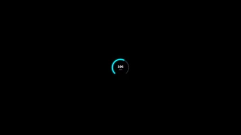 Glowing cyan circular loading bars showing percentage status Stock Footage 346715515