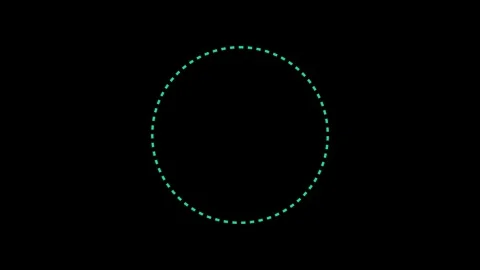 A glowing cyan dashed circle rotates against a solid black background. This.. Vidéo 337017515