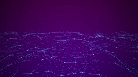 Glowing Cyan Data Terrain on Deep Violet Blue Stock Footage 322558141