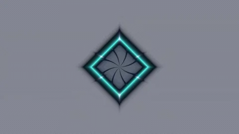 Glowing Cyan Diamond Light Shape Seamless Loop Stock Footage 340650701