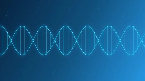 Glowing Cyan DNA Helix Loop for Medical and Biotech Stock Footage 346455010