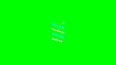 A glowing cyan dna helix structure rotating against a vibrant green backgroun Stock Footage 340904318