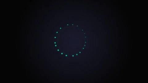 A glowing cyan dotted circle floating in a deep dark void background Stock-Footage 339616427