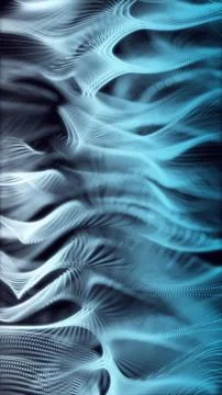 Glowing Cyan Fluid Particle Wave Abstract Background Illustrazione stock