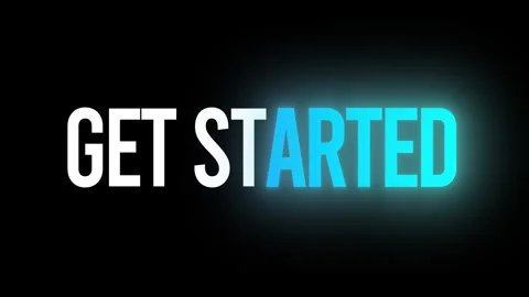 Glowing cyan Get Started typography reveal 3 variants 動画素材 337271423