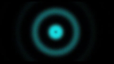 Glowing cyan halftone dot circular wave background loop Stock Footage 346996619