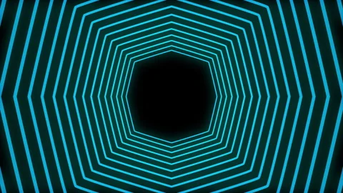 Glowing cyan hexagonal tunnel pulsating in a seamless digital loop Vídeos de archivo 337085215