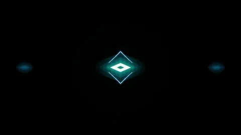 Glowing Cyan Infinity and Diamond Neon Loop - Abstract Motion Graphics Stock Footage 332074964