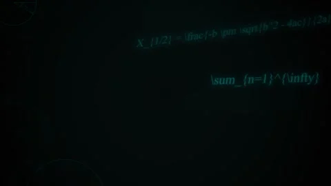 Glowing Cyan Mathematical Formulas and Scientific Equations Animation 库存影片 344755909