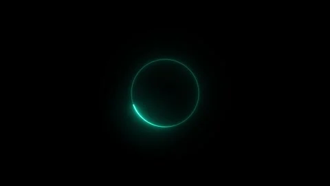 Glowing cyan neon circle loading animation - minimalist teal light streak. Vidéo 339211705