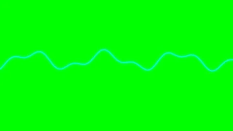 A glowing cyan neon wave line isolated on a vibrant bright green background Video stock 341824315