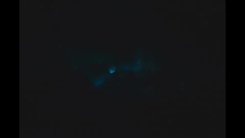 Glowing Cyan Particles Drifting in Dark Void Vídeos de archivo 346205318