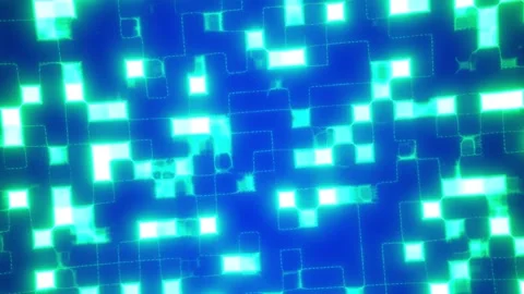 Glowing cyan square grid on a blue background Stock Footage 341502978