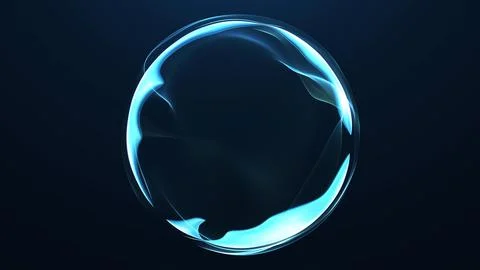Glowing cyan translucent energy ring on a deep blue background, a sleek fut.. 스톡 일러스트