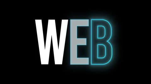 Glowing cyan Web typography word reveal Stock-Footage 337273019