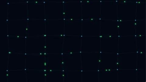 Glowing cyber city network grid and fiber optic data traffic moving across .. Stock Footage 343507438