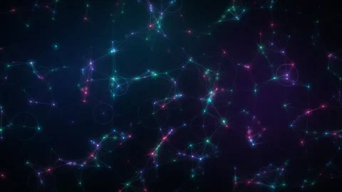 Glowing Cyber Network Mesh Loop Vidéo 344102773