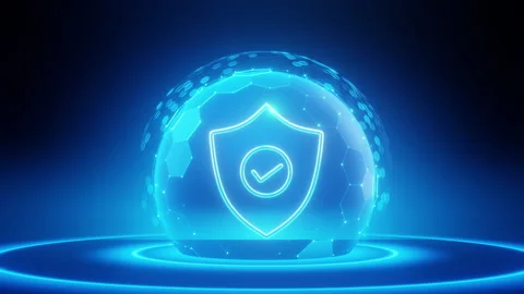 Glowing Cyber Security Shield Data Protection Stock Footage 321072090