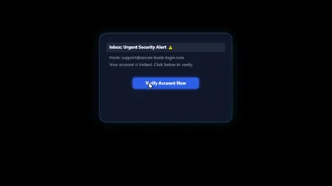Glowing cyber security warning popup notification with scam alert and phish.. Stock Footage 343507440
