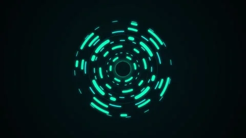 Glowing Cybernetic Pink Vortex HUD Ring Seamless Loop Video Stock-Footage 343204836