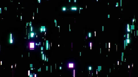 Glowing Cyberpunk Data Flowing Effect Loop Stock Footage 159876568