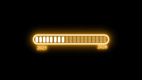 Glowing Cyberpunk Glowing Progress Bar Animation Video stock 315191639