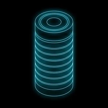 Glowing cylinder representing big data concept イラスト素材