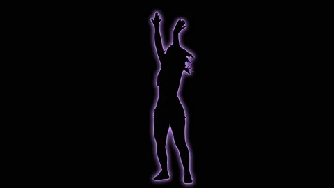 Glowing Dancer Silhouette Stock Footage 112608940