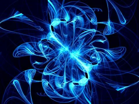 Glowing in dark curves - abstract computer generated illustration Stock Illustration