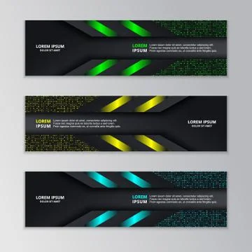 Glowing Dark Techno Banner Template, Modern Neon Design Background Vector Illustrazione stock