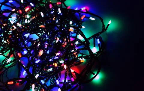 Glowing in Darkness Multi Colored Garland Stock Photos