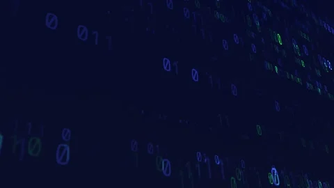 Glowing data code flow on dark blue monitor. Technology and business abstra.. Stock Footage 296674993
