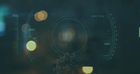 Glowing data elements and abstract technology design in futuristic digital Stock Illustration