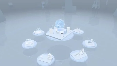 Glowing Data Globe Ringed By Neural Network And Gpu Compute Platforms In A 스톡 동영상 344103671