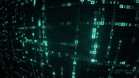 Glowing Data Matrix of Abstract Digital Code 3D render seamless loop animation Stock Footage 278060416
