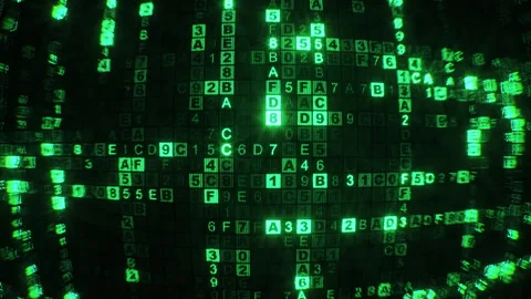 Glowing Data Matrix of Abstract Digital Code 3D render animation Stock Footage 319579531