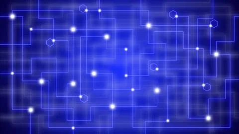 Glowing data network on blue Stock Illustration