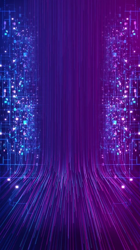 Glowing Data Stream Lines Abstract Futuristic Technology futuristic digital land Stock Footage 341903682