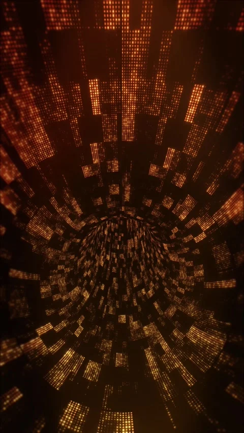 Glowing data tunnel moving light blocks sense of speed depth. fast information t Stock Footage 341906510