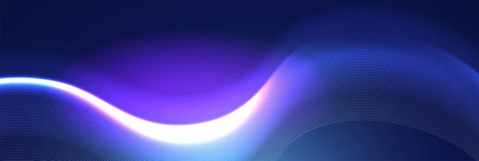 Glowing Data Wave Blue Purple Futuristic Design Stock Illustration