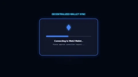 Glowing decentralized Web3 cryptocurrency wallet sync interface UI with con.. Stock Footage 343507445