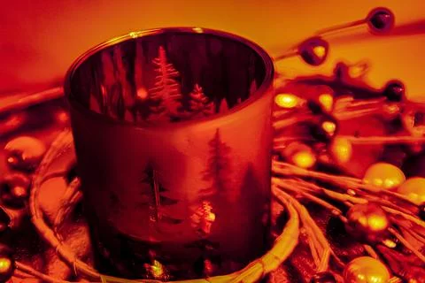 Glowing decoration on a colored background Stock Photos