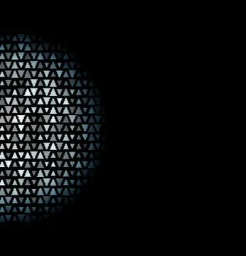 Glowing decorative round element, texture christmas trees on black background Stock Illustration