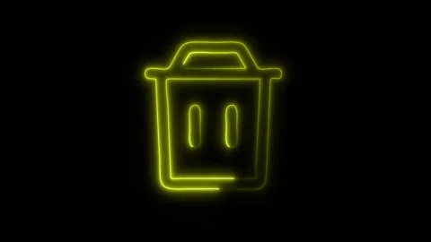 Glowing Delete Icon in HD Video Neon Animation Vídeo Stock 304555707