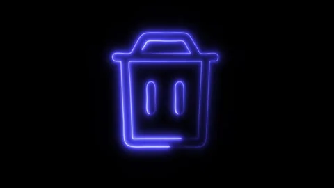 Glowing Delete Icon in HD Video Neon Animation Video stock 304555709
