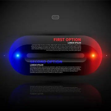 Glowing design layout with red and blue lights. Useful for web design or adve Stock Illustration