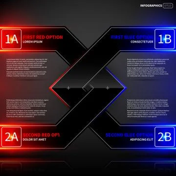 Glowing design layout with two angled intersecting elements. Useful for prese Stock Illustration