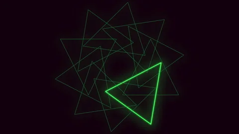Glowing diamond triangle illuminated in dark background 스톡 동영상 297618748