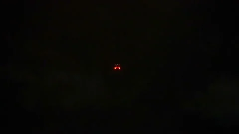 Glowing in different colors drone at night Stock Footage 94231065