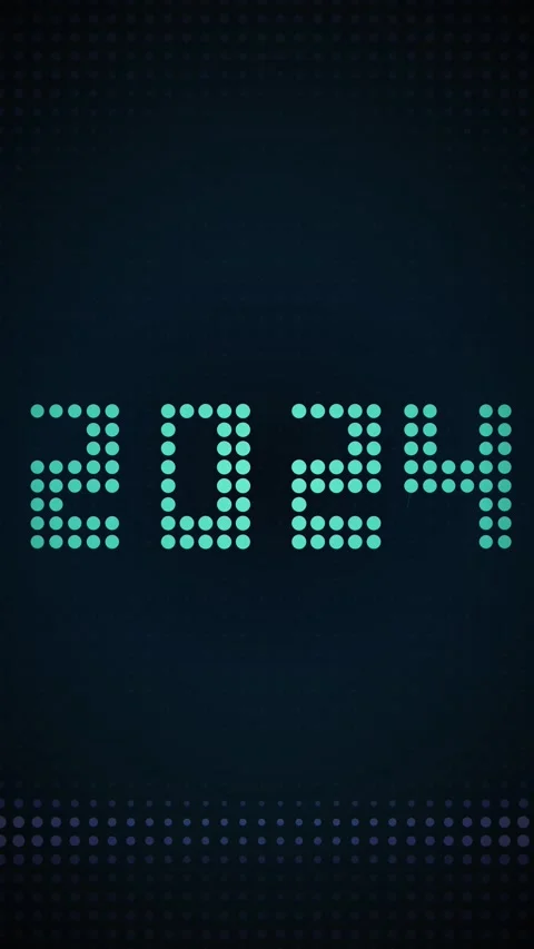 Glowing digital 2024 futuristic countdown year date background technology d.. Stock Footage 344936931